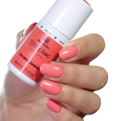 Oja UV alessandro Striplac Coral Sunshine – Delicată și de lungă durată – Îndepărtare ușoară datorită tehnologiei de îndepărtare – Vegană și cruelty-free – 8 ml