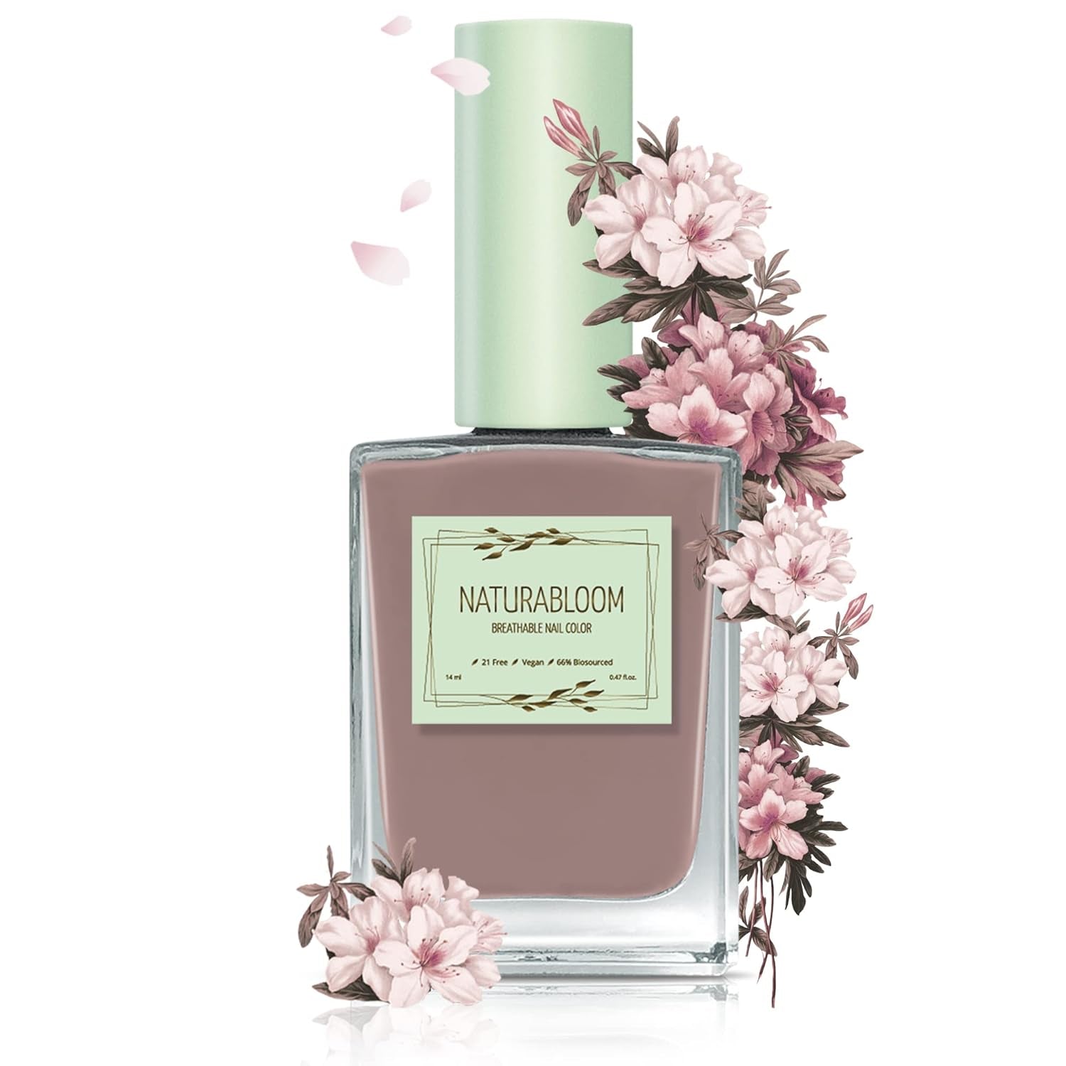 Oja roșie cu uscare rapidă (Poppy Red) - ojă naturală cu formulă vegană - respirabilă, sustenabilă și de lungă durată, 14 ml