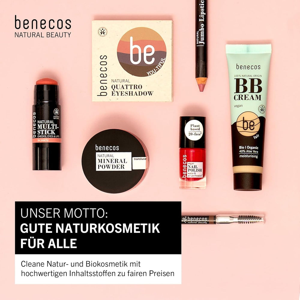 Oja vegană Benecos 20-Free, roșu vintage - ojă pe bază de plante - uscare rapidă și de lungă durată - permeabilă la apă - îmbogățită cu biotină - 5ml