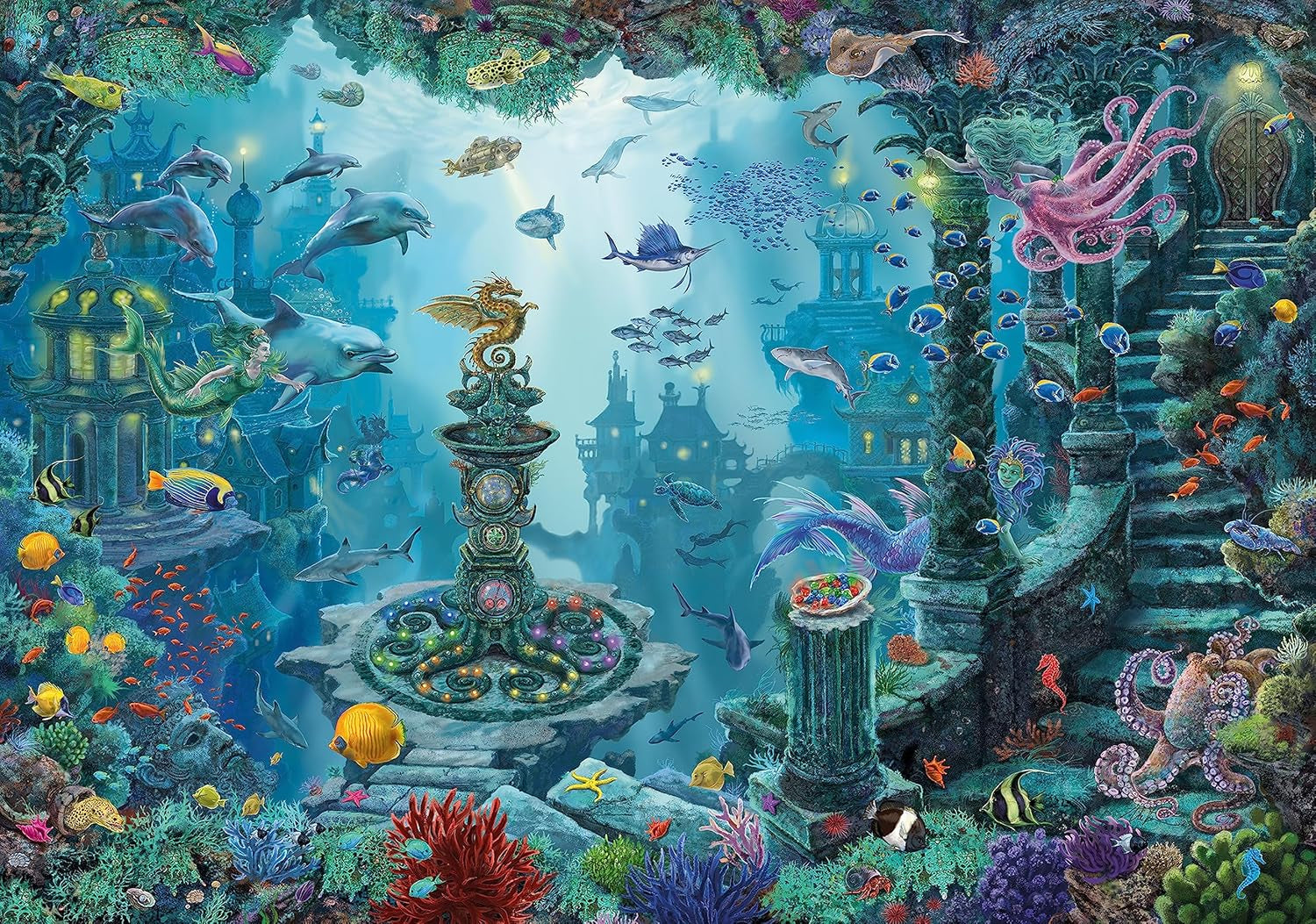 Ravensburger EXIT Puzzle Kids - 13394 În Regatul Subacvatic - puzzle jigsaw 368 piese pentru copii de peste 9 ani, puzzle pentru copii Puzzle Naty Shop