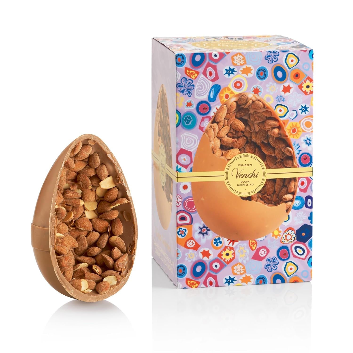 Venchi - Ou de ciocolată, aromă de fistic, cu fistic întreg, cu surpriză, fără gluten, 500g, colecție de Paște, idee de cadou