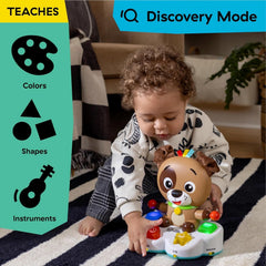 Baby Einstein, Jucărie de învățare muzicală Drum & Learn Dean - Jucărie multisenzorială pentru copii, 2 moduri de joc, culori, forme și instrumente, 50+ sunete, de la 6 luni Jucarii Bebe Naty Shop