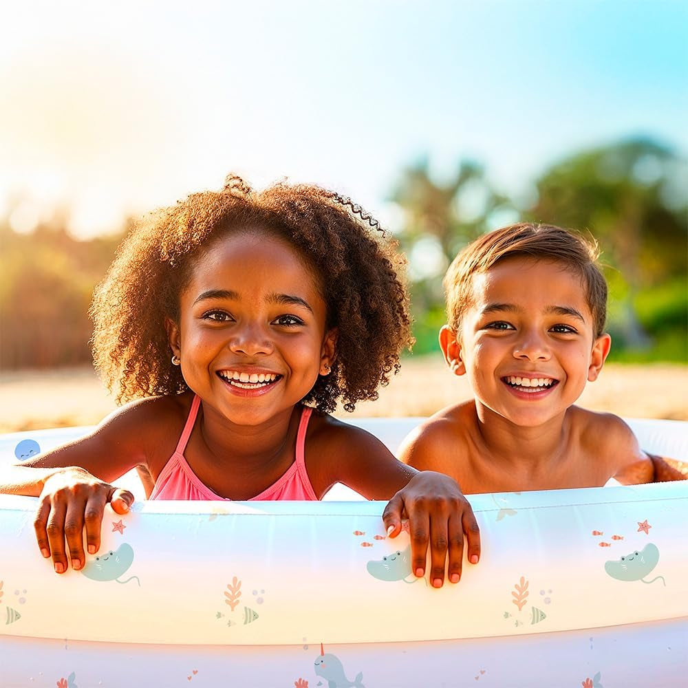 Miniland – Piscină gonflabilă pentru bebeluși 100 cm, piscină rotundă compactă și sigură pentru bebeluși