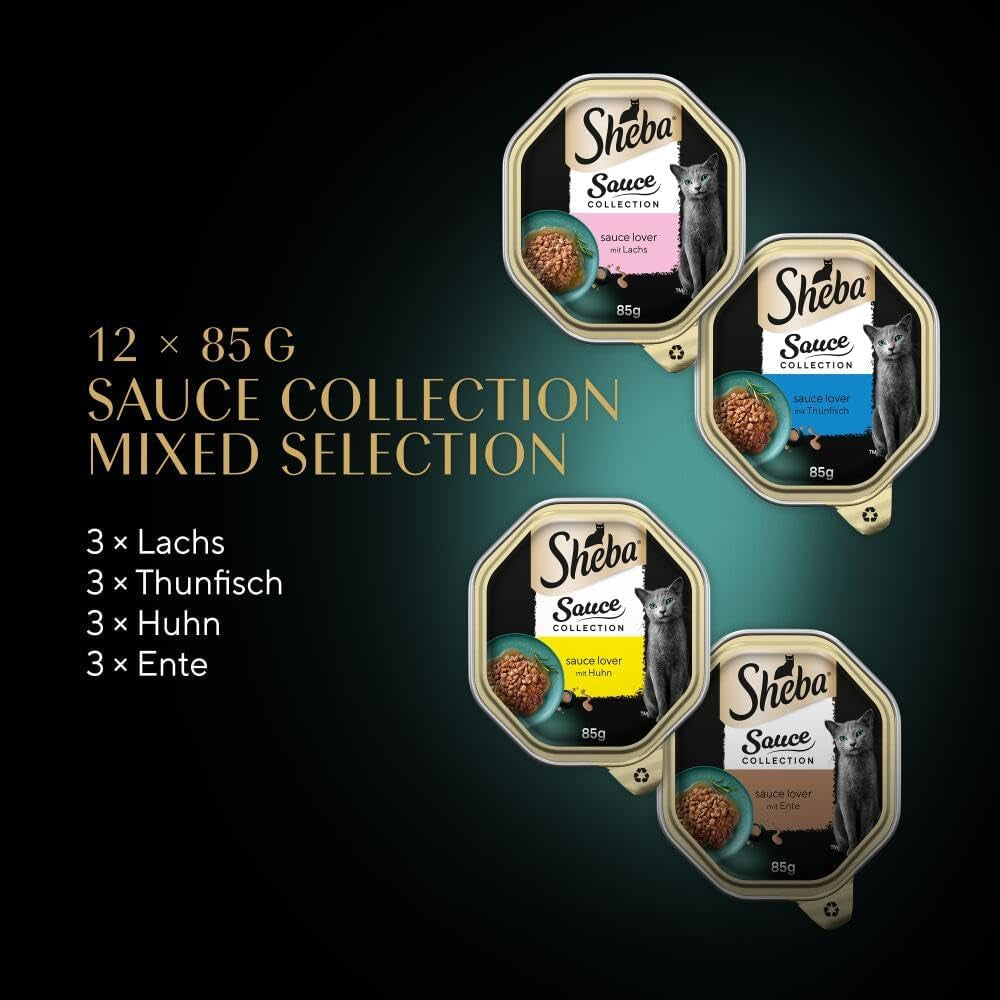 Colecție de sosuri Sheba Tray Multipack, varietate fină MSC, 4x12x85g