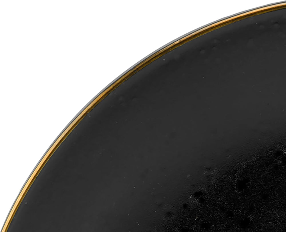 CreaTable, 22699, seria Industrial Gold BLACK, set de veselă cu 16 piese pentru 4 persoane, serviciu combinat din gresie, potrivit pentru mașina de spălat vase și cuptorul cu microunde, producție de calitate