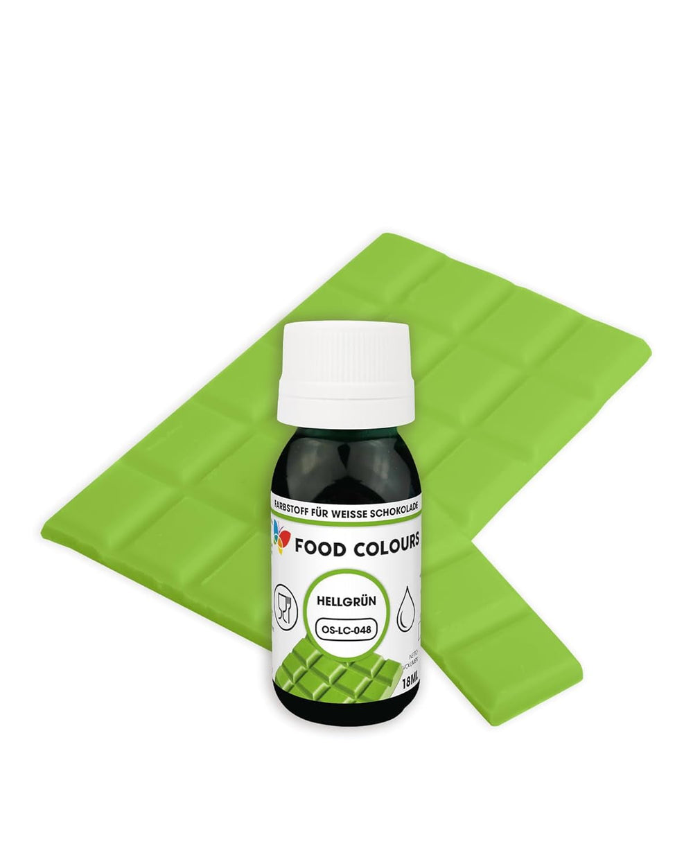 Coloranți alimentari OS-LC VERDE ÎNCHIS 18 ml Colorant alimentar pentru ciocolată albă, praline, creme, produse de patiserie grase, decorațiuni pentru torturi și tarte