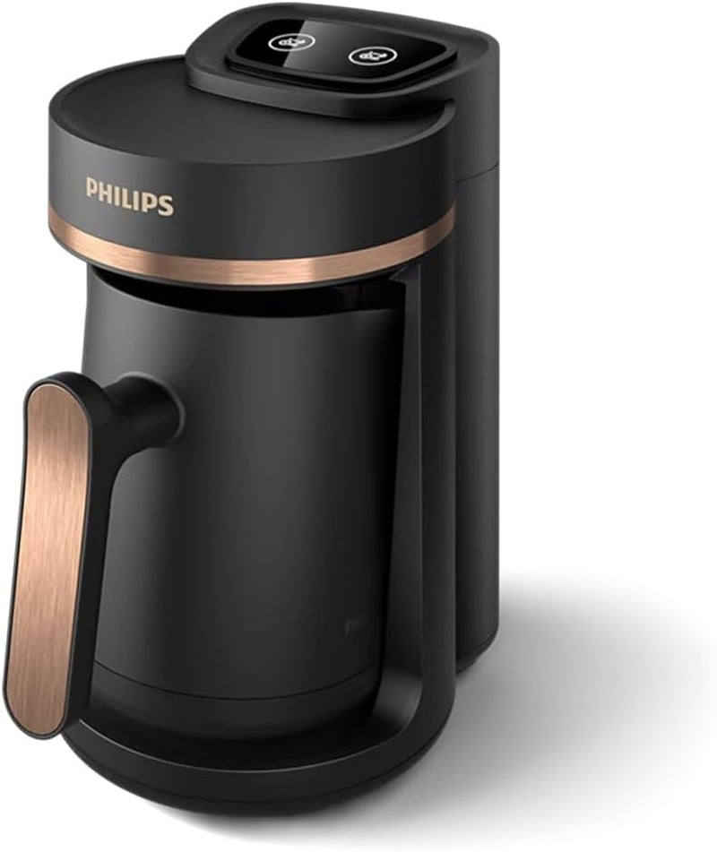 Aparat de cafea turcesc PHILIPS Seria 5000 - Funcție de preparare lentă, Capacitate 4 cești, Protecție la supraîncălzire și revărsare, Indicator de funcționare, Butoane ușor de utilizat, Oprire automată (HDA150/60)
