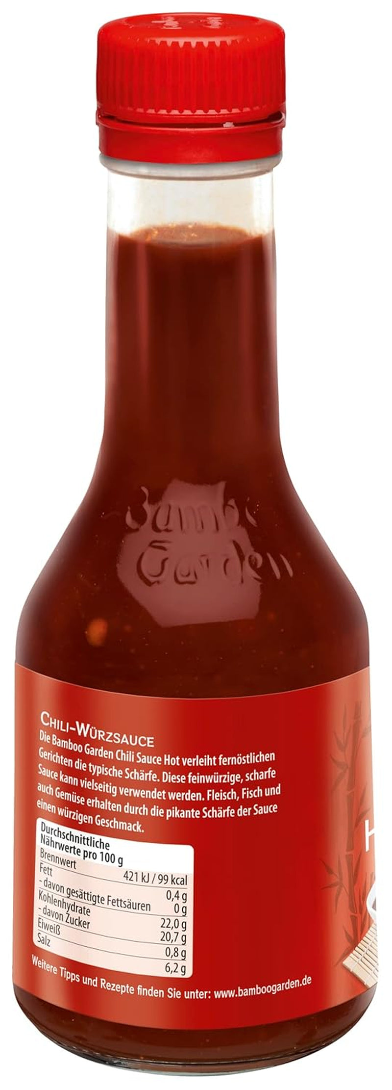 Bamboo Garden - Hot Chili Sauce , Verleiht fernöstlichen Gerichten die typische Schärfe , Vielseitig einsetzbar , 1 x 200 ml (Verpackungsdesign kann abweichen)