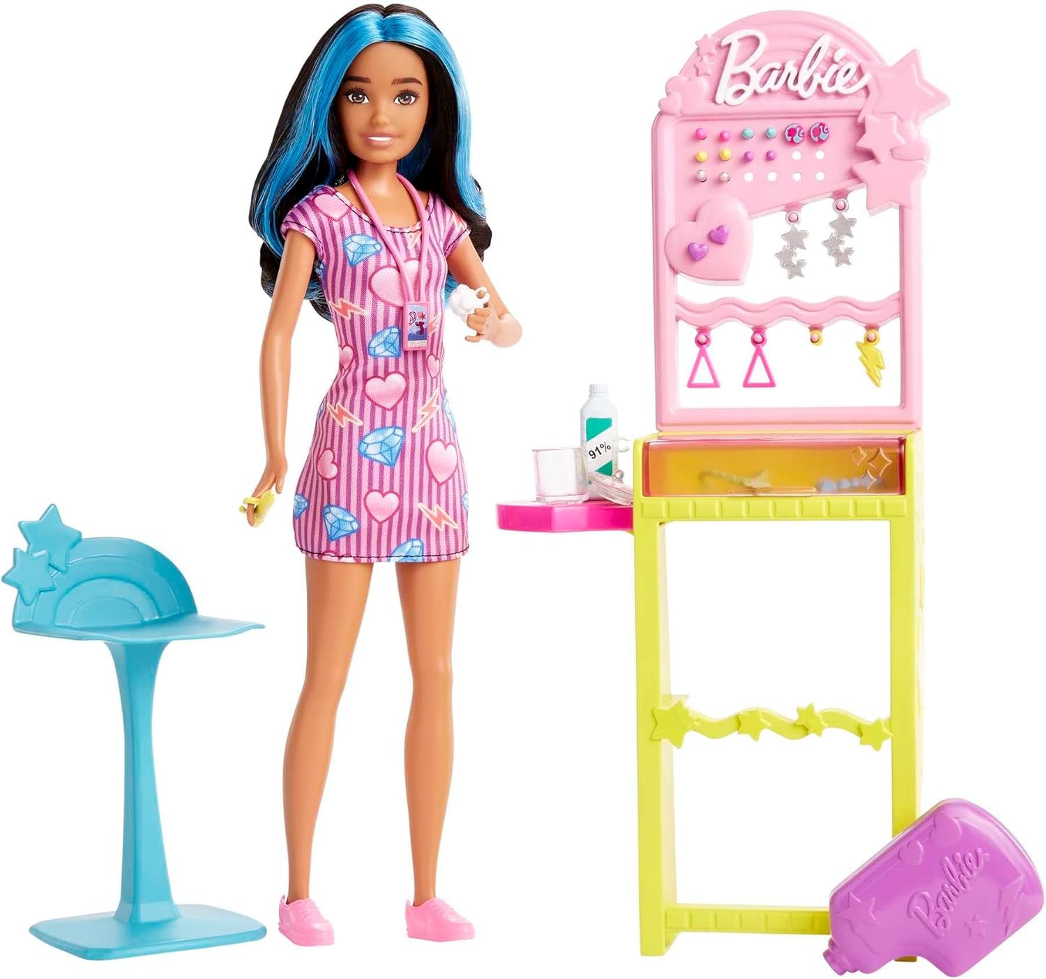 Barbie GTW39 - Krankenschwester-Puppe (ca. 30 cm) mit Oberteil mit Aufdruck und Pinker Hose, weißen Schuhen und Stethoskop, tolles Spielzeug Geschenk für Kinder ab 3 Jahren