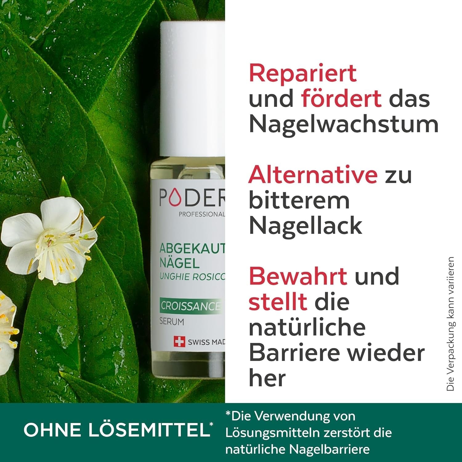 PODERM - STOP ROȘIREA UNGHIEI - Alternativă la Lacul Amar - Ser de Îngrijire Anti-Stres 100% Natural - Activează Creșterea - Adulți/Copii - Fabricat în Elveția