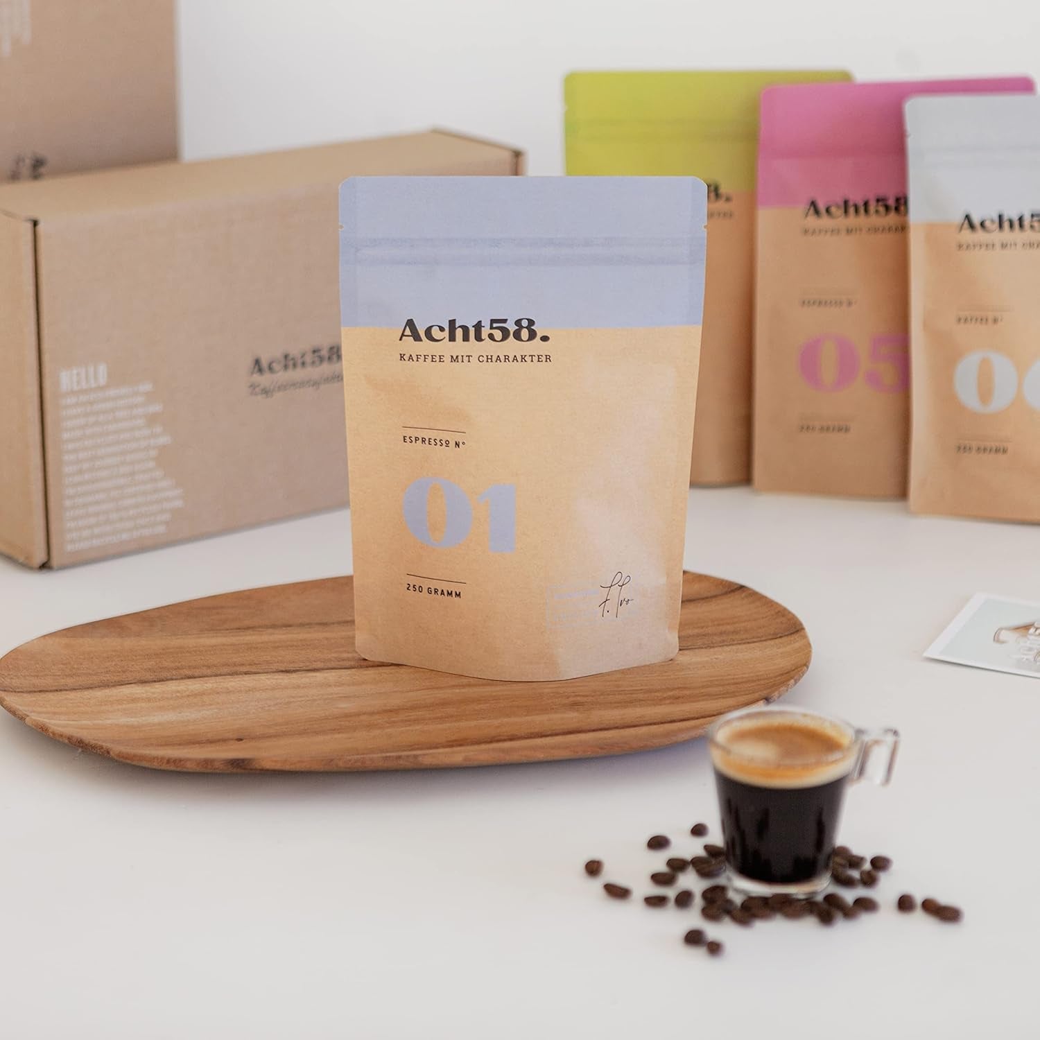 Pachet mostre de la Acht58 (cafea și boabe de espresso)