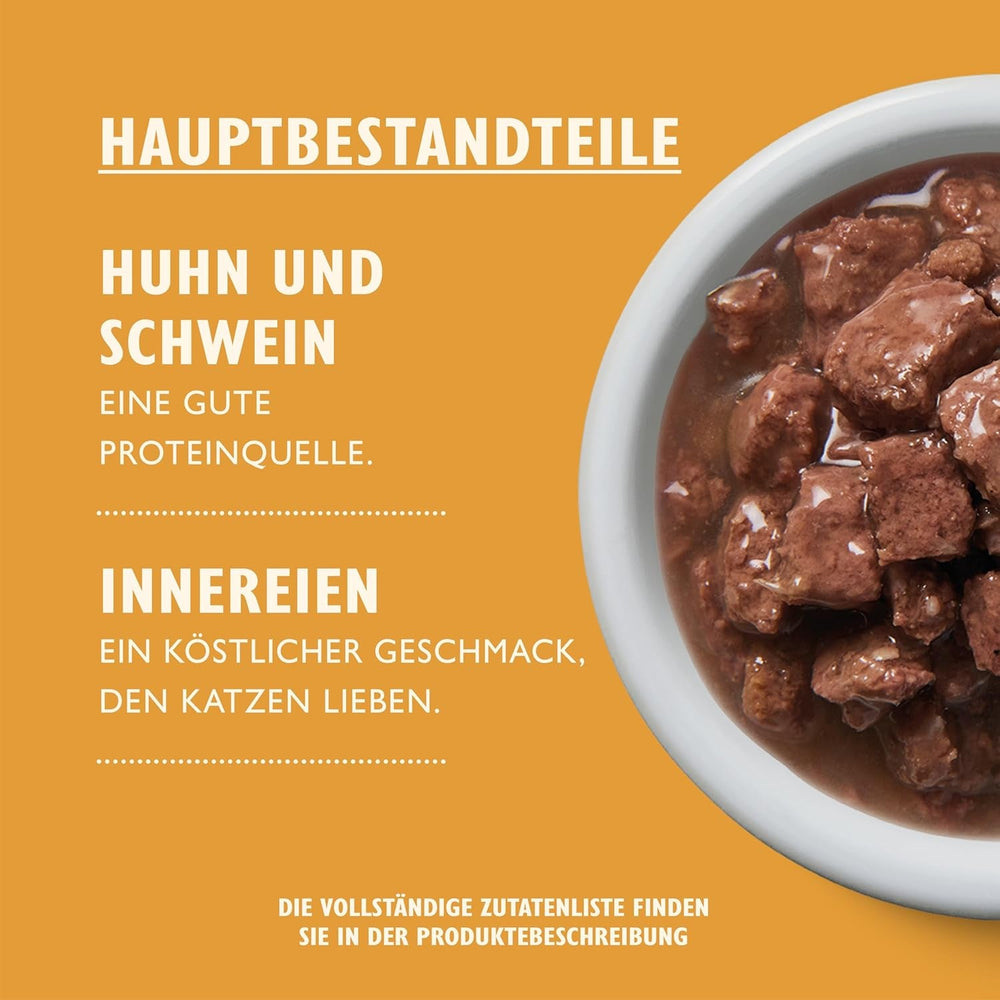 Lily's Kitchen, hrană umedă pentru pisici adulte, preparată cu ingrediente naturale, Delicious Chunks in Gravy, pachet multiplu, 8 cutii x 85g