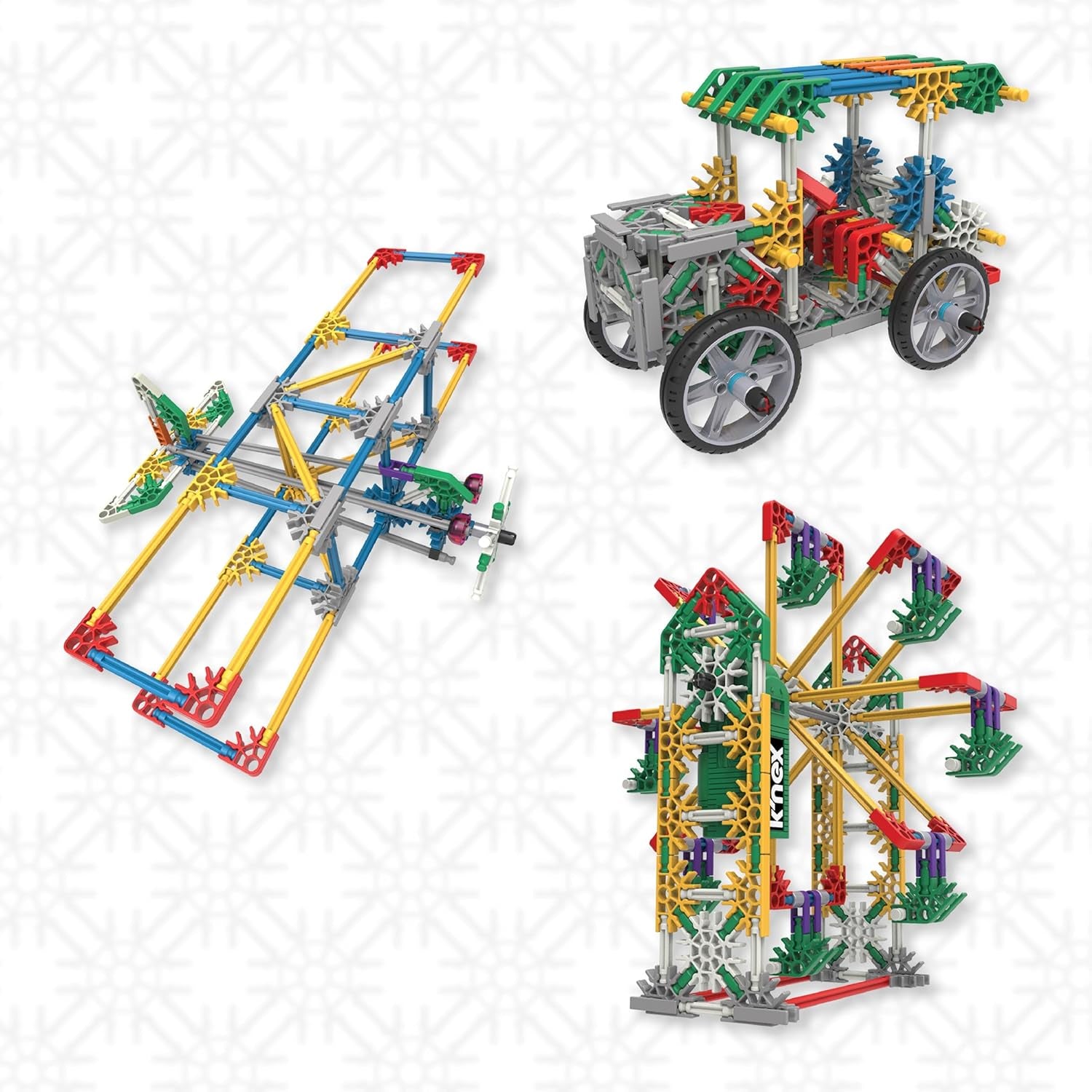 Basic Fun K'Nex Imagine Power and Play Motorisiertes Bauset, Lernspielzeug für Kinder, 529-teiliges STEM-Lernset, Ingenieurwesen für Kinder