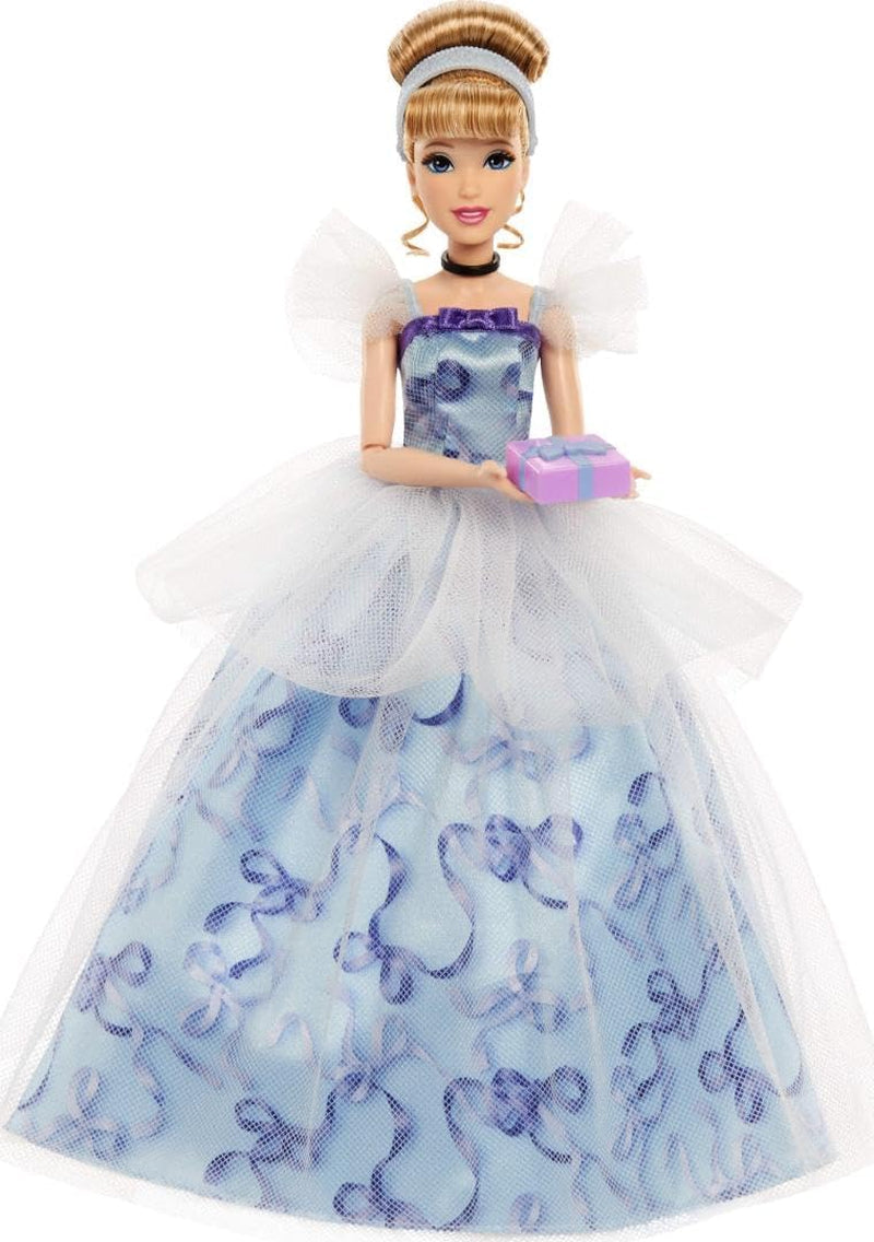 Mattel Disney Prinzessin Cinderella Geburtstag Sammelfigur Modepuppe, inspiriert vom Disney-Film, Geschenke für besondere Anlässe für Kinder und Sammler, JCR78, [Mehrfarbig]