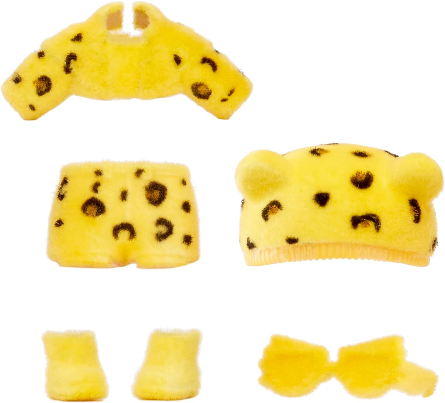 NA! NA! NA! Surprise Fuzzy Surprise Serie 1 - JENNEL Jaguar - 18 cm posierbare Modepuppe - Jaguar-inspiriert mit beflocktem Körper, Beanie, Brille, Outfit, und Schuhe - Spielzeug für Kinder ab 4+