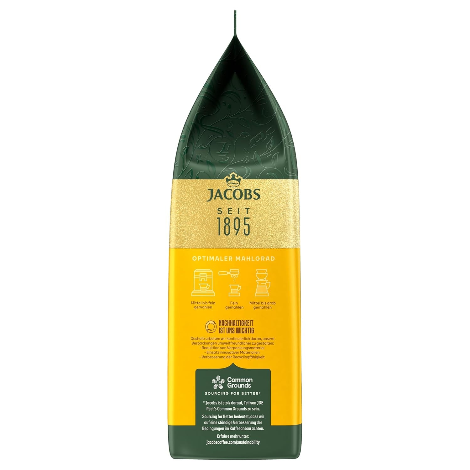 Jacobs Café Crema Gold Kaffeebohnen 1Kg – Vollmundig, Aromatisch, Fruchtige Note, Arabica & Robusta Bohnen, Intensität 5/10, Ideal Für Café Crema Naty Shop