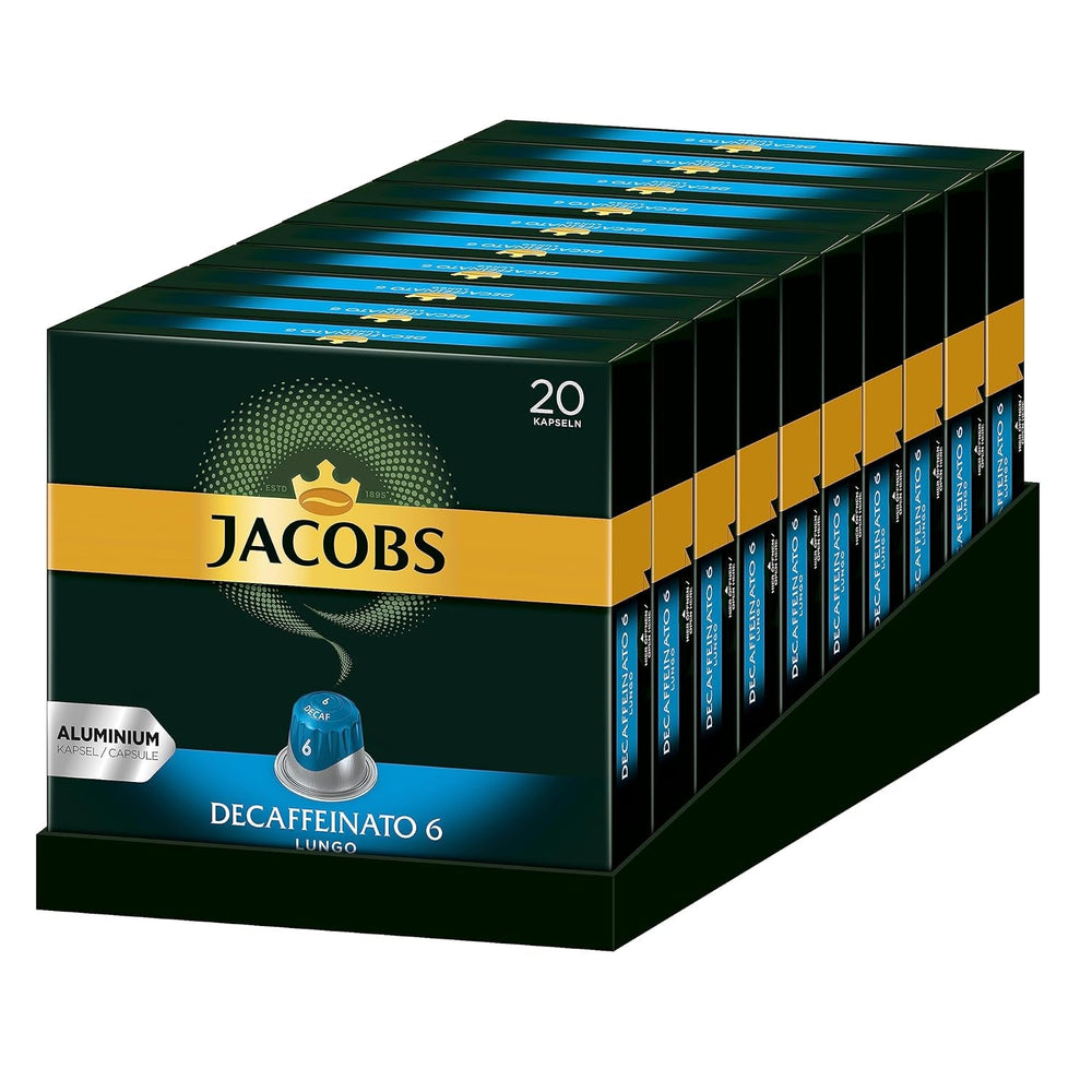 Kaffeekapseln Lungo Classico (nur für kurze Zeit) Megapack XXL & Kaffeekapseln Lungo Decaffeinato- Intensität 6-200 Nespresso kompatible Kapseln, 10er Pack, 10 x 20 Getränke