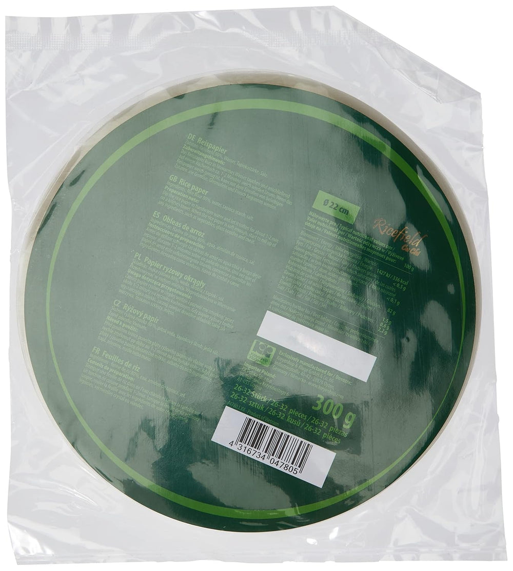 Hârtie de orez Ricefield, rotundă, 22 cm, 1 pachet (300 g)