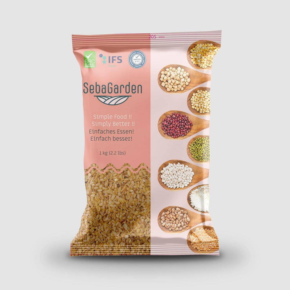 Bulgur fin din grâu Seba Garden 1 kg – bulgur turcesc autentic, măcinat pe piatră și pre-gătit, complet natural, vegan, bogat în fibre, ideal pentru tabbouleh, supe și pilaf
