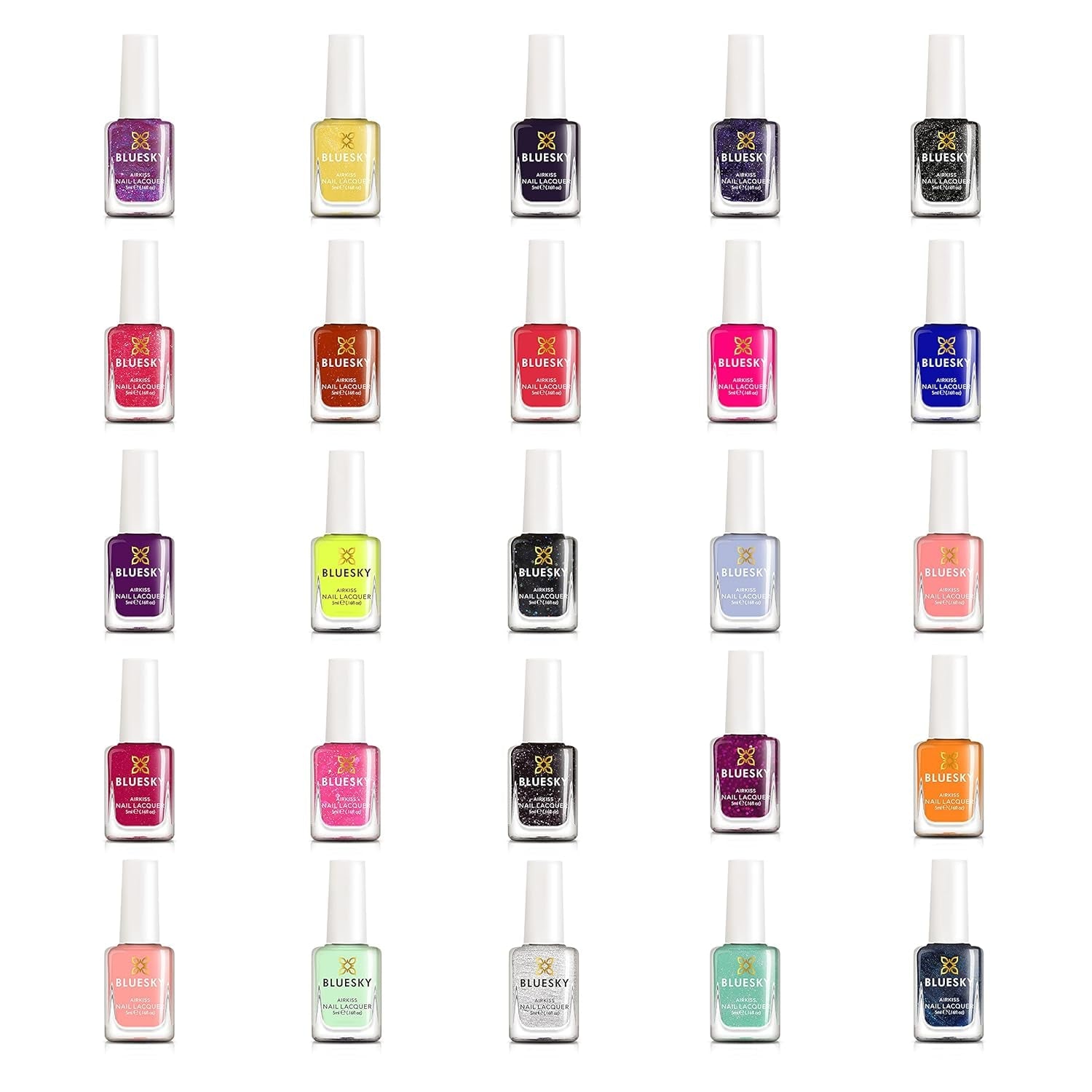 Oja pentru unghii Bluesky Kids - tot sclipiciul, roz. Oja ușor de decojit, non-toxică, pe bază de apă, fără planare, pentru copii, 5ml