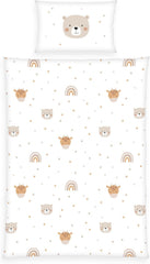 Herding Babybest Little Friends Winterbettwäsche, Kopfkissenbezug 40 X 60 Cm Mit Hoteleinschlag, Bettbezug 100 X 135Cm, Mit Reißverschluss, 100% Baumwolle/Flanell, Weiß, Twin Naty Shop Default Title