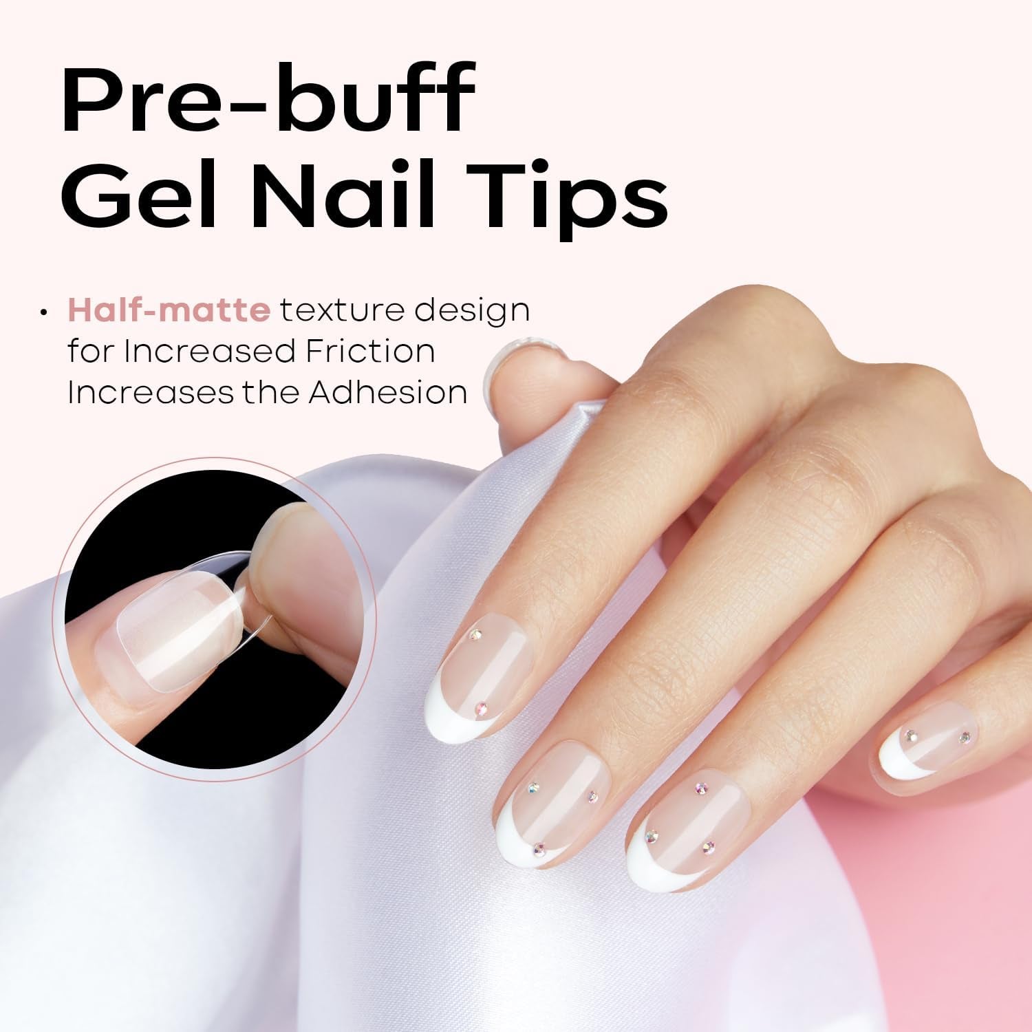Modelones Tips Unghii 510 Piese - Set Tips Unghii Acoperire Completă, Set Tips Gel, Tips Unghii Rășină PMMA Pre-Lustruire, Unghii Artificiale pentru Lipire pe Nail Art DIY, Squoval Scurt