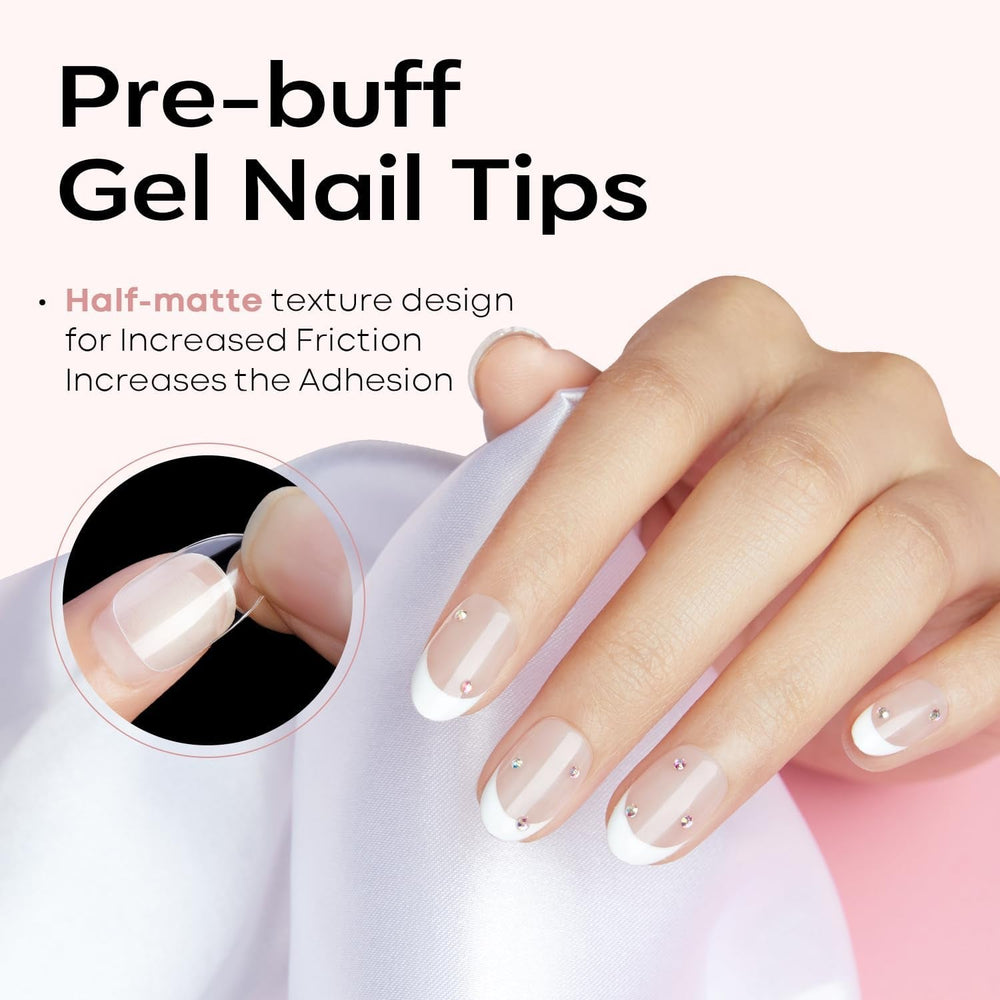 Modelones Tips Unghii 510 Piese - Set Tips Unghii Acoperire Completă, Set Tips Gel, Tips Unghii Rășină PMMA Pre-Lustruire, Unghii Artificiale pentru Lipire pe Nail Art DIY, Squoval Scurt