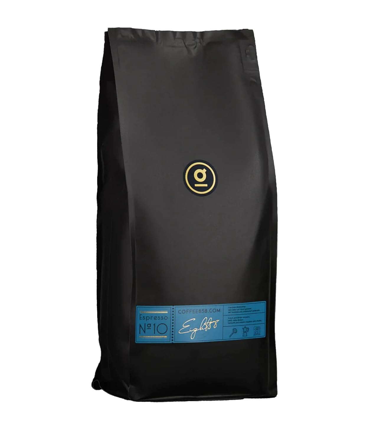 Espresso N°10 de la Coffee858 - Amestec de espresso puternic și picant, format din 70% boabe Arabica din Brazilia și 30% Robusta (1000g)