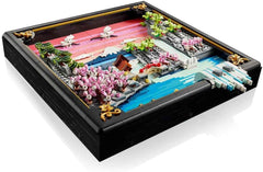 LEGO Art Japanische Kirschblütenlandschaft - DIY Set - Bauset für Erwachsene - 3D Wandkunst im Rahmen mit dem Fuji-Berg, Sakura (Kirschblüten) und Wasserfall - Geschenk für Männer und Frauen - 31218