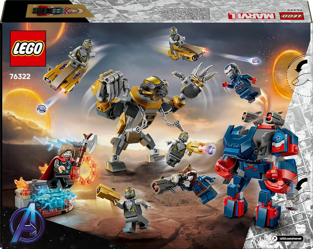 LEGO ǀ Marvel Avengers: Endgame Thor vs. Chitauri Bauset - Superhelden Action mit dem Iron Patriot Mech und 7 Minifiguren - Geschenk für Jungen und Mädchen ab 8 Jahren - 76322