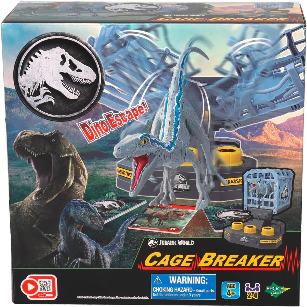 EPOCH Games, Jurassic World - Cage Breaker, 7523, Dinosaurier Spielzeug, Brettspiel für Kinder ab 4 Jahren