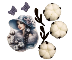 Set 8 decoratiuni comestibile din pasta de zahar, Beautiful Lady Decoratiuni din Pasta de Zahar Nati Shop