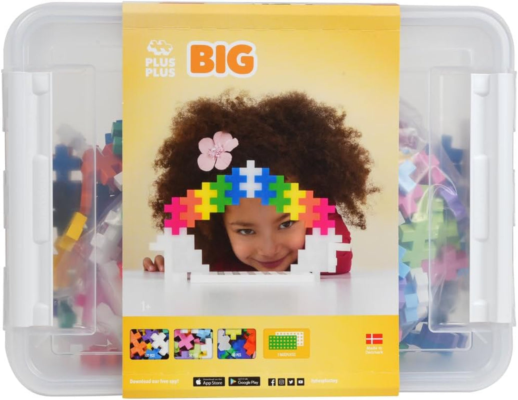Plus-Plus 9603413 Kreativ-Bausteine Big Box, Geniales Konstruktionsspielzeug, 200 Teile