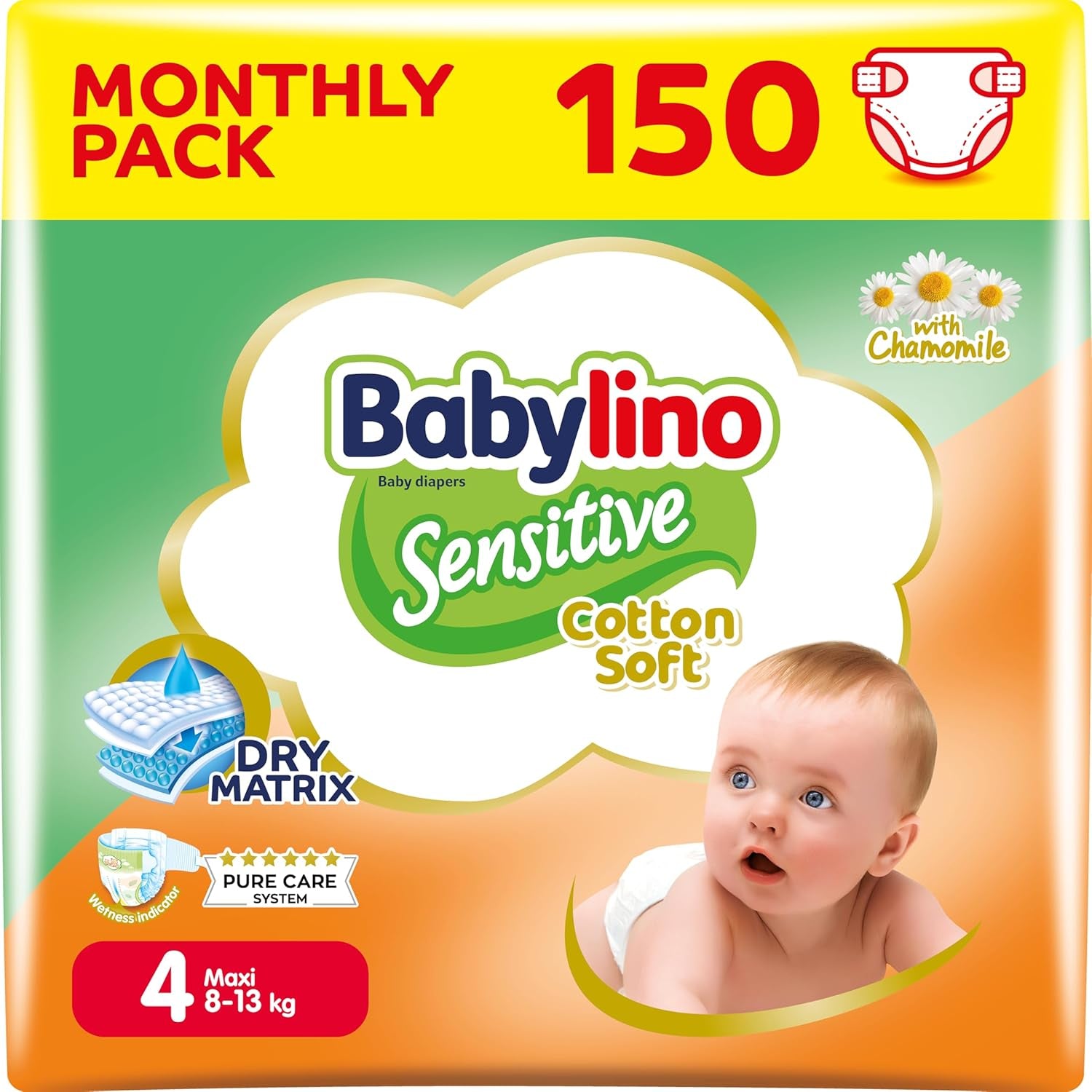 Scutece pentru bebeluși sensibili, mărimea 7, extra large plus (+15 kg), 14 bucăți