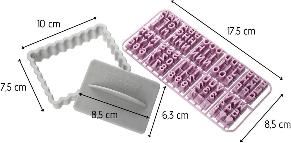 Zenker 44827 Ausstecher mit Buchstaben, Kunststoff, Mehrfarbig