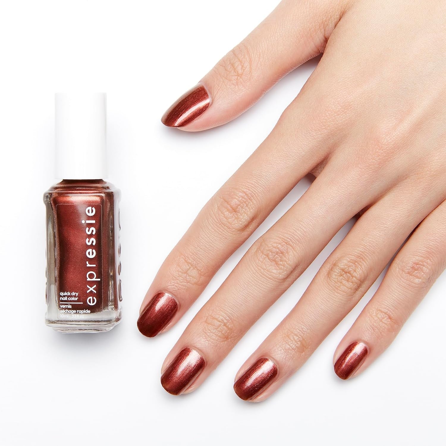 Oja cu uscare rapidă Essie „expressie”, nr. 270 misfit right in, metalică, formulă vegană, 10 ml
