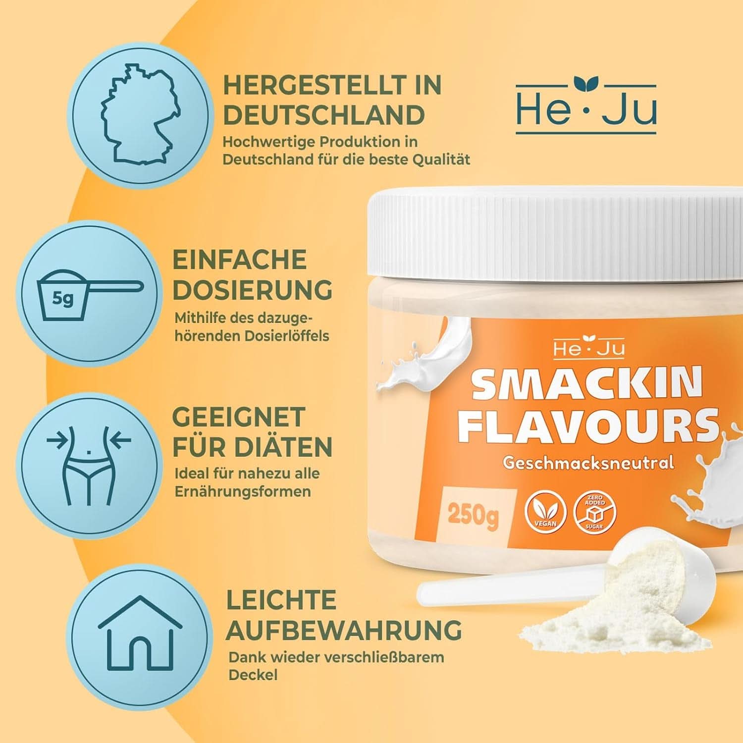 He-Ju, Pudră cu aromă neutra, 250 grame Arome Naty Shop