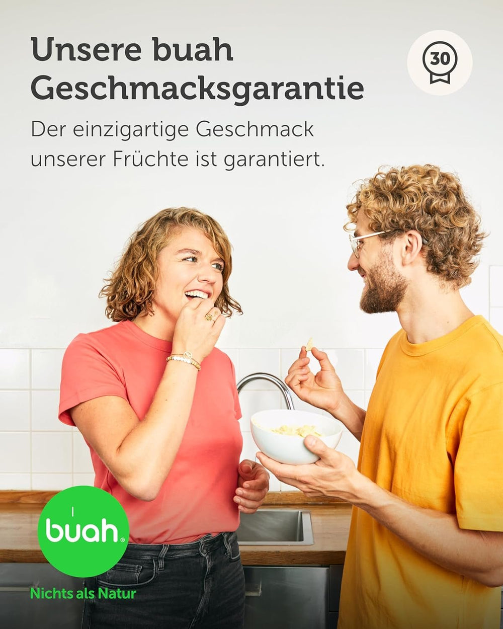 BUAH® Mere organice liofilizate | Mere organice liofilizate fără zahăr adăugat | 100% fructe liofilizate (vegan fără gluten fără lactoză) | Gustare ideală (110g) Produse deshidratate Naty Shop