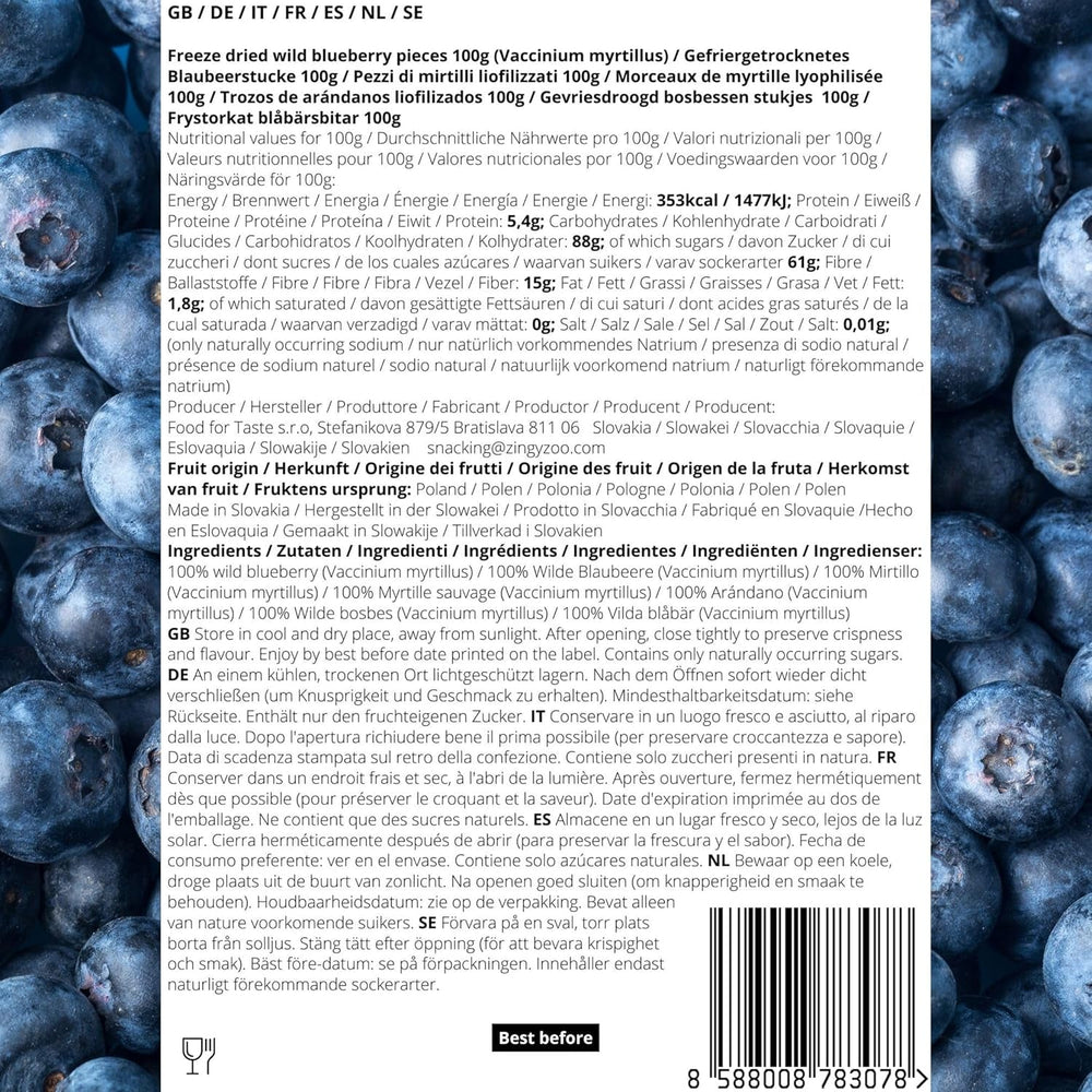 Bucăți de afine uscate | 100% Vaccinium Myrtillus Afine sălbatice Liofilizate | Pulbere de afine sălbatice Pulbere de fructe de afine Liofilizate Liofilizate Afine uscate Produse deshidratate Naty Shop