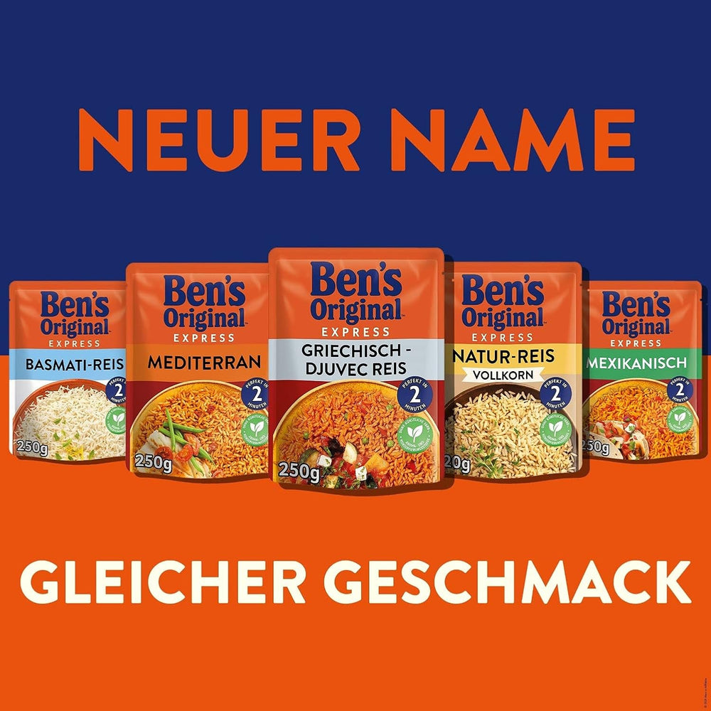 Orez Basmati original Ben's, fierbere în pungă timp de 10 minute, 6 pachete (6 x 1 kg)