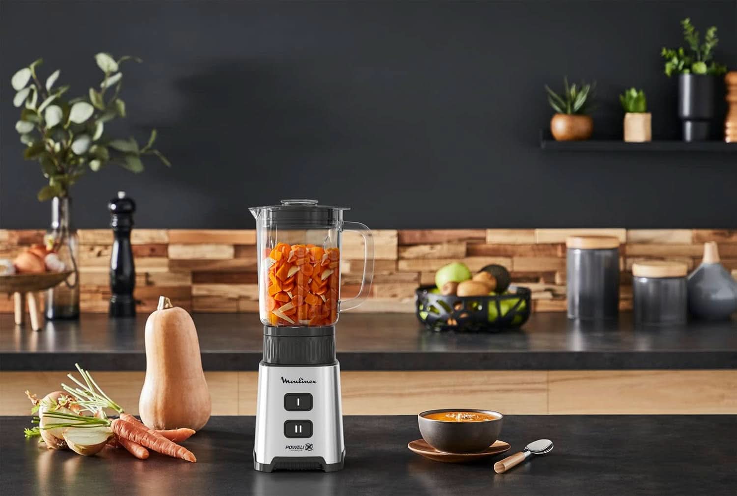 Blender Pulseo LM17GD, 400 W, 4 lame, 700 Ml, Recipient portabil 600 Ml Bucatarie Naty Shop