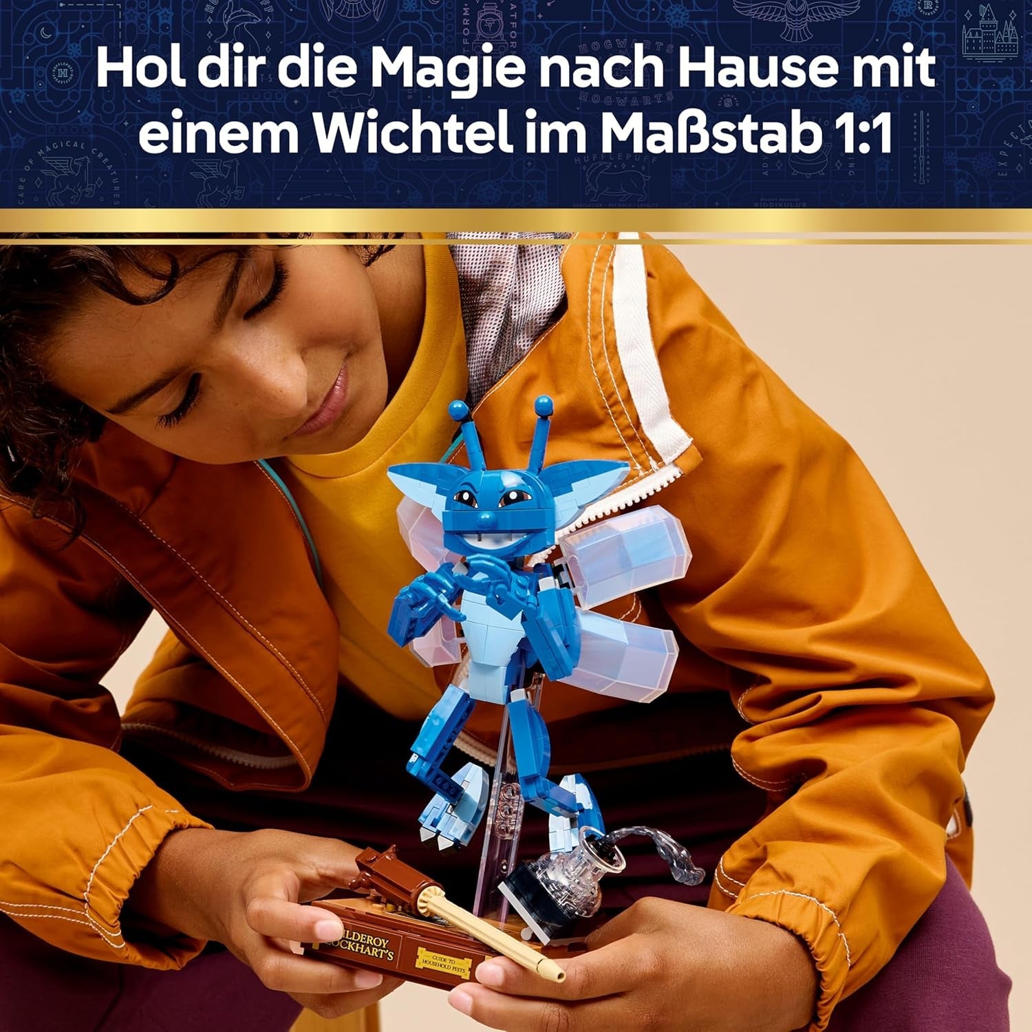 LEGO Harry Potter Wichtel - Dekofigur für Schlafzimmer oder Schreibtisch mit Gilderoy Lockharts Buch und Zauberstab - Merchandising -Geburtstagsgeschenk für Mädchen und Jungen ab 8 Jahren - 76461