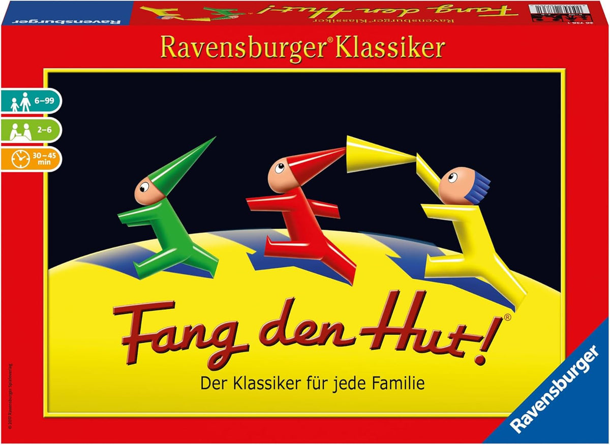 Ravensburger 26736 - Prinde pălăria - Joc cu scoici pentru 2-6 jucători, joc de familie pentru vârste de 6 ani și peste, Ravensburger Classic