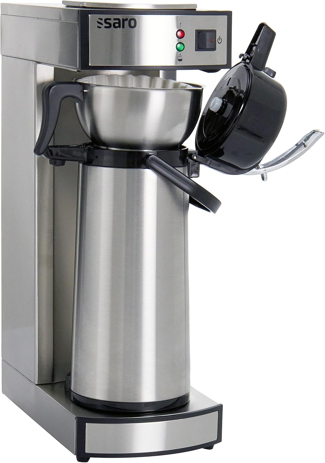 Espressor Saro, inclusiv carafă cu pompă izolată din oțel inoxidabil – 2,2 l – timp de preparare aprox. 5–6 min – protecție la mersul fără apă – 2,069 kW – model THERMO 24
