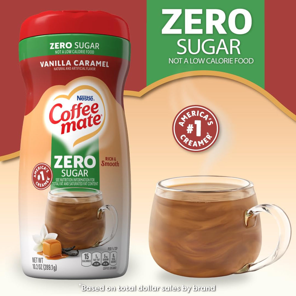 Coffee-Mate Vanilla Caramel, Sugar-Free Powdered Coffee Creamer, Kaffeesahne Pulver - Vanille Karamell - OHNE ZUCKER! aus USA