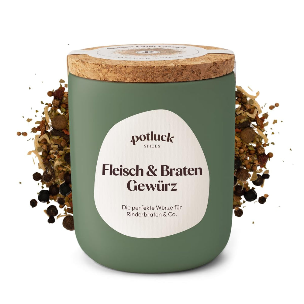 Potluck | Burger Spice | Würzmischung im Keramiktopf | 100g | Vegan, glutenfrei und mit natürlichen Inhaltsstoffen