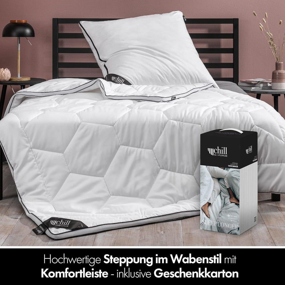 Plapumă pentru toate anotimpurile 135X200 - Plapumă 135X200 Ușoară - Respirabilă și lavabilă și 100% vegană - Plapumă cu plasă climatică și bandă de confort pentru dormit - Umplutură 800G Plapumi si pilote Naty Shop