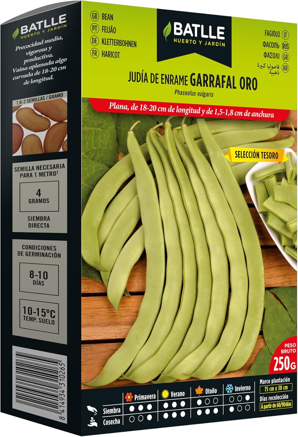 Batlle Gemüsesamen - Stangenbohne Garrofo (100G) Bohnenkerne