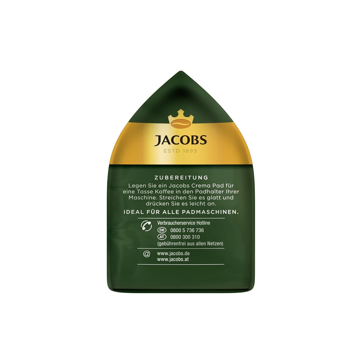 Jacobs Pads Crema, Senseo kompatible Pads, 5 x 18 Getränke, 90 Kaffeepads