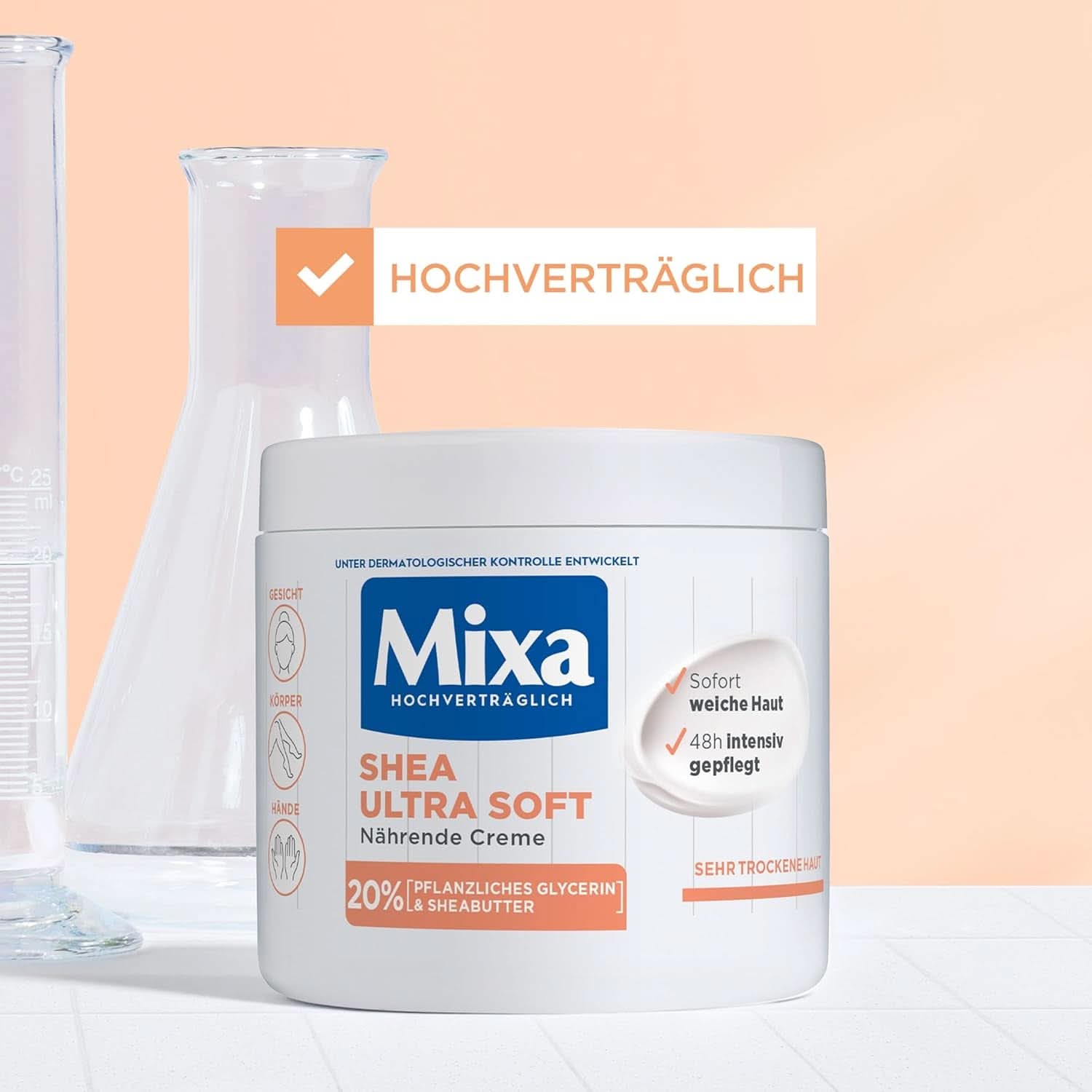 Mixa Shea Nourishing Cream, pentru față, corp și mâini, 400 ml Cosmetice si Infrumusetare Naty Shop